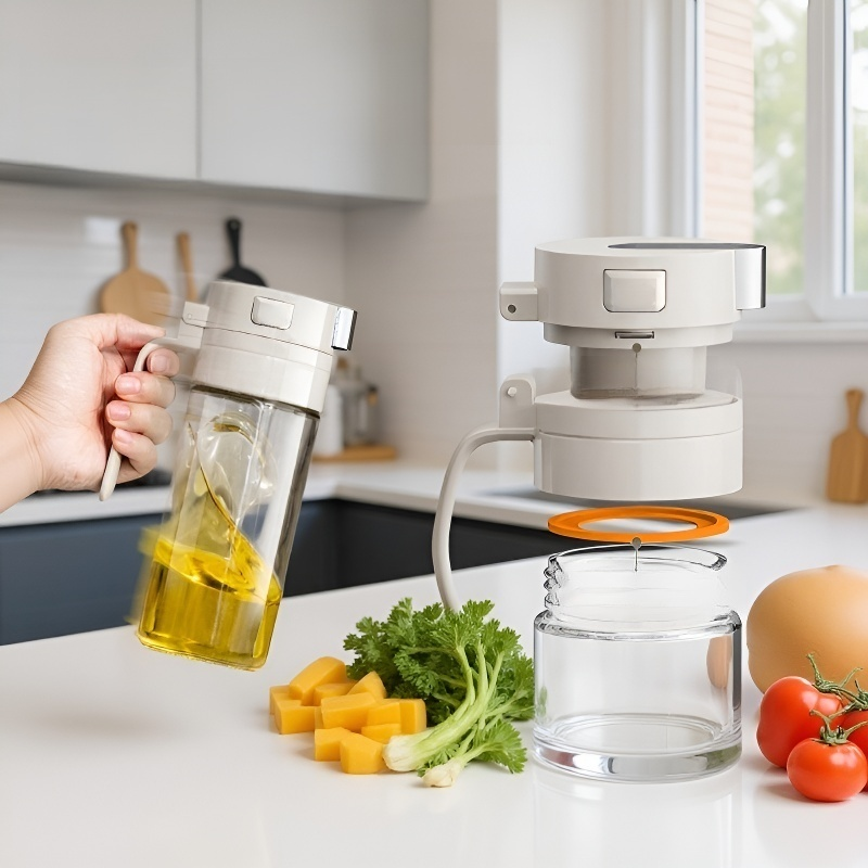 Botella de aceite de vidrio a prueba de fugas por gravedad