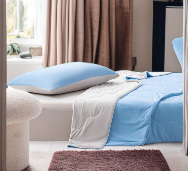 Elegant design of antibacterial summer quilt in bedroom