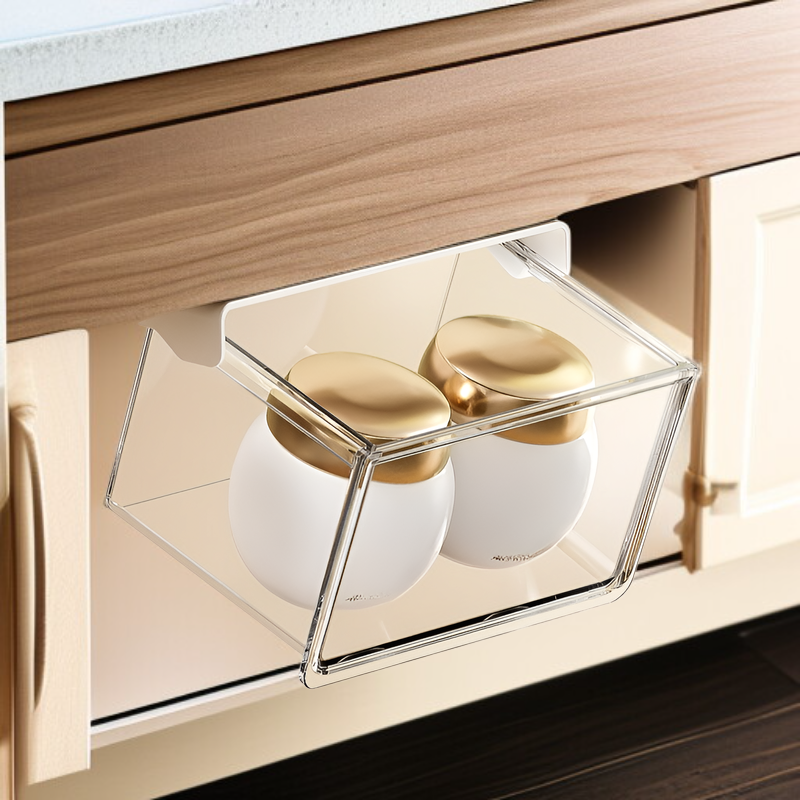 33° Inclined Drawer Transparent Waterproof Under-Desk Storage Box
