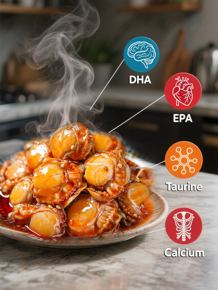 Freshly Caught Spicy Garlic Scallops (Canned)