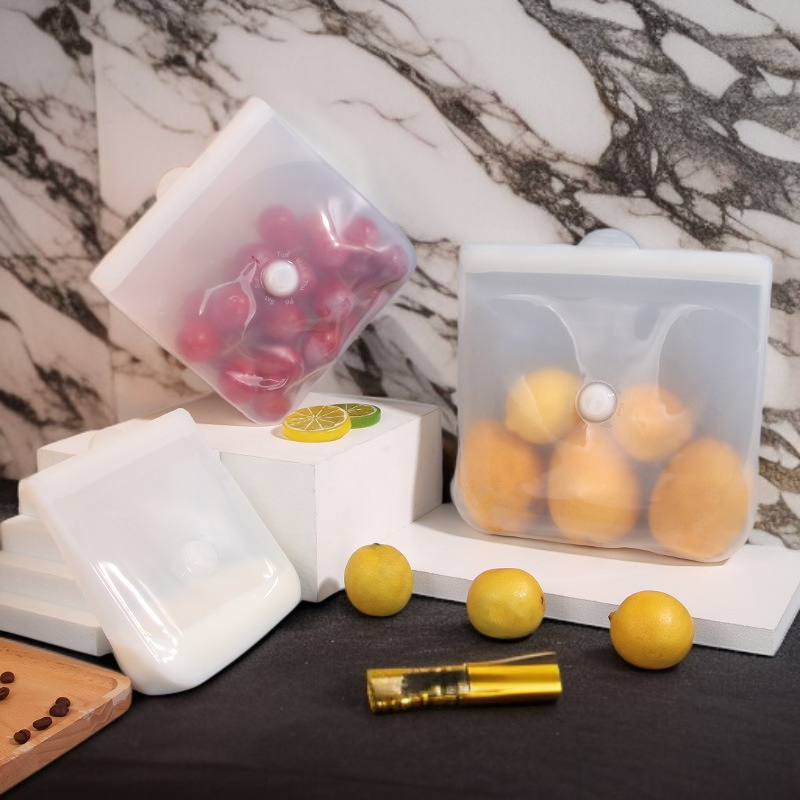 Durable silicone bags used for freezer storage