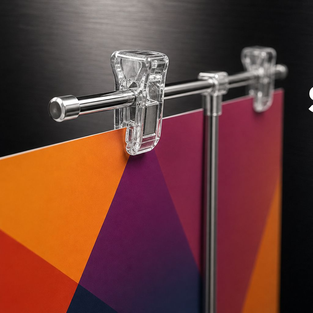 Desktop & Floor-standing Stainless Steel Poster Clamp Stand