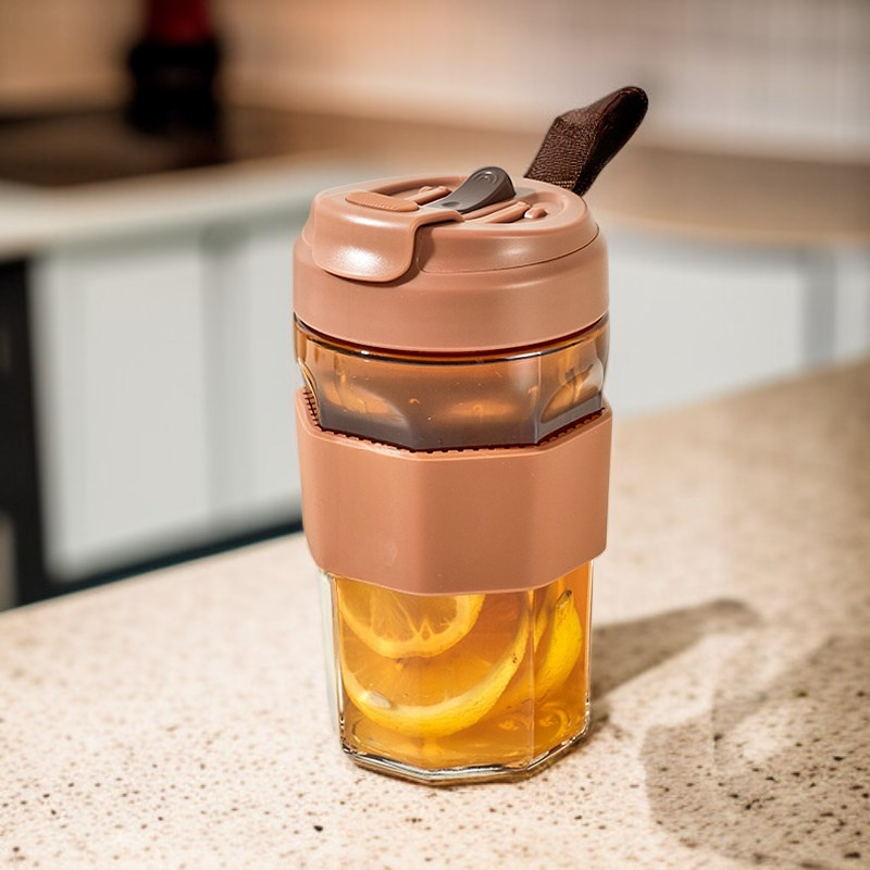 Portable Glass Tea Mug with Magnetic Feature High-end Office Water Cup for Tea Brewing