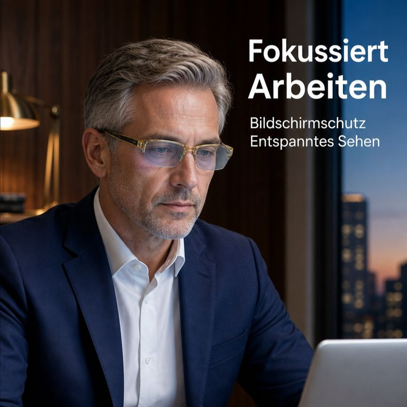 Herren Intelligente Zoom Lesebrille mit gelben Gläsern und Blaulichtschutz, modisch und bequem