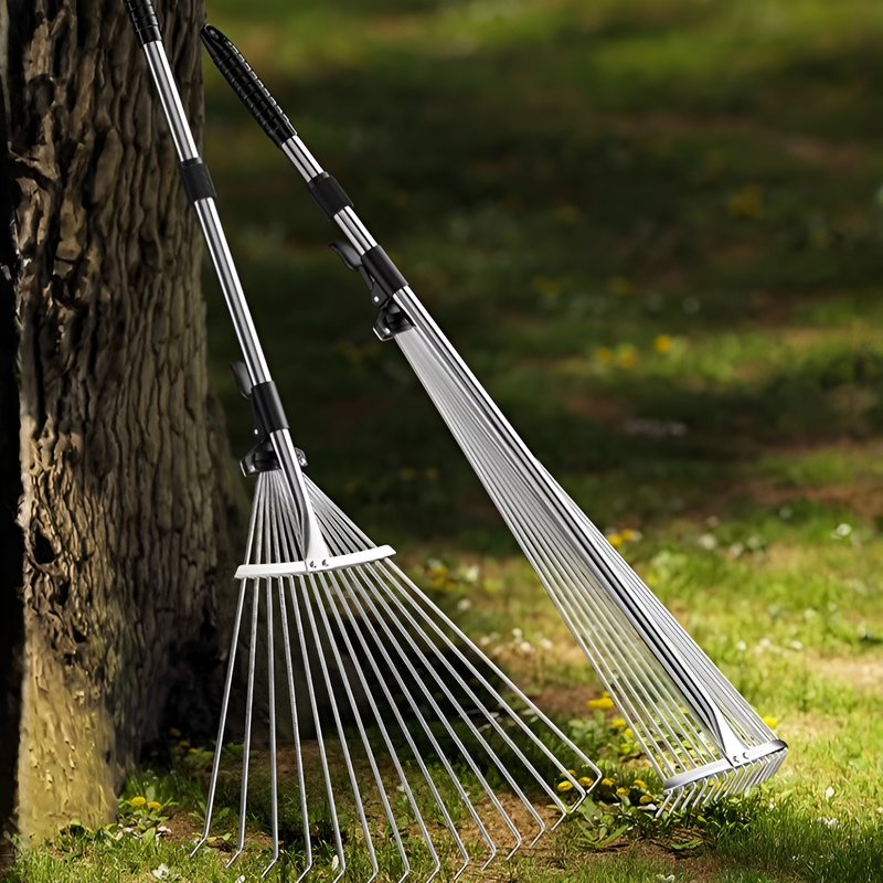Stainless steel garden deciduous grass rake