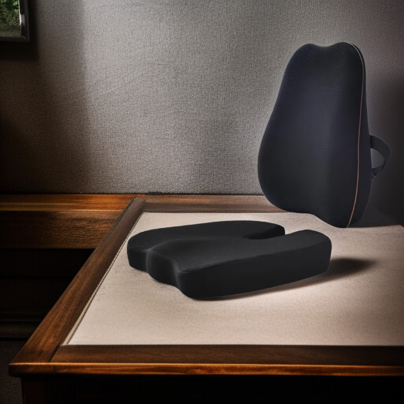 Ergonomická sada polštáře na židli a bederní opěrky, paměťová pěna, proti bolesti zad a hemoroidům