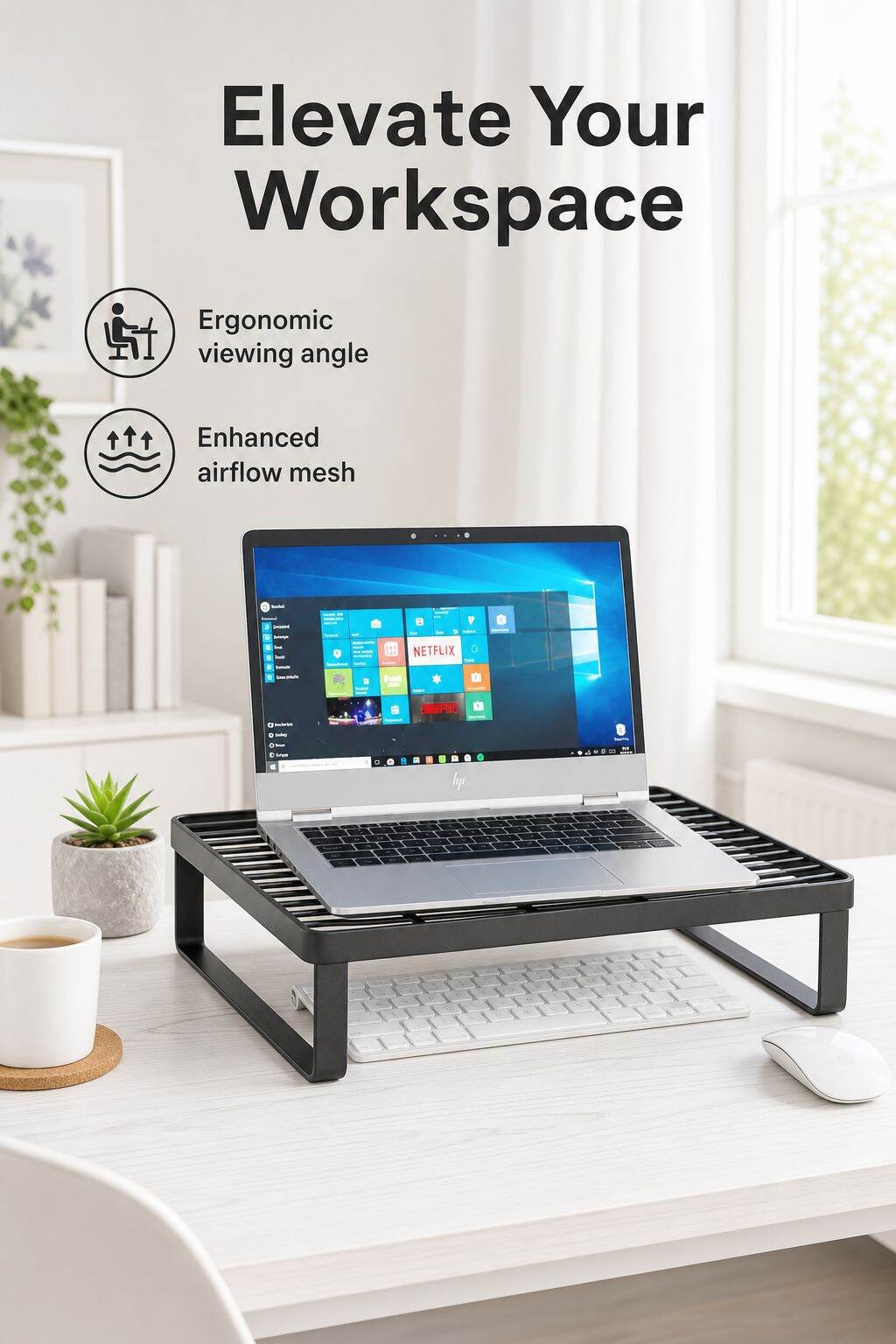 Desktop Laptop Stand Height Adjustable Cooling Base