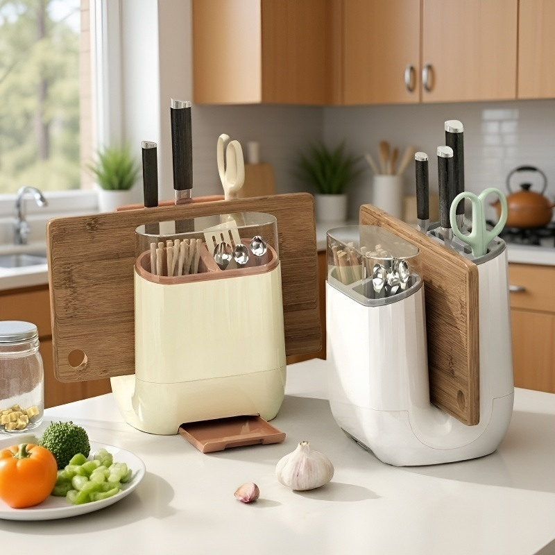 廚房檯面菜板筷子刀具一體收納架