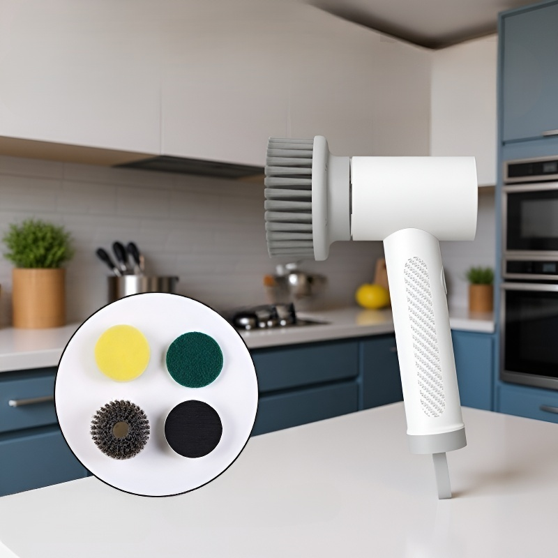 Portable electric brush for fast home cleaning