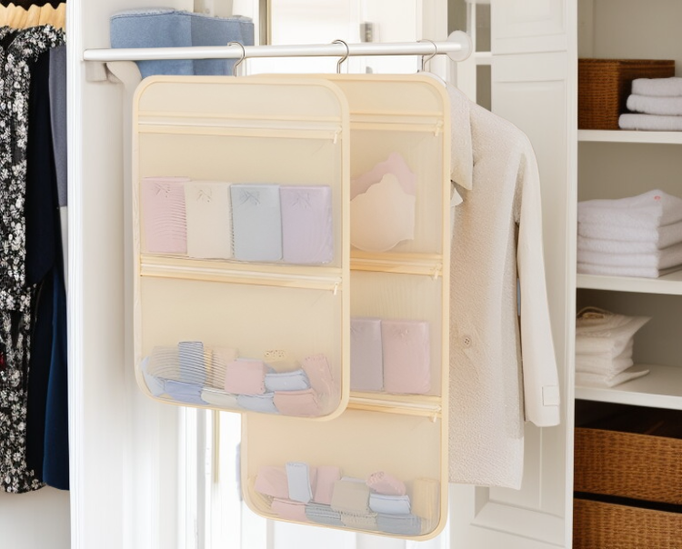 Multi-pocket hanging bag for dorm room organization