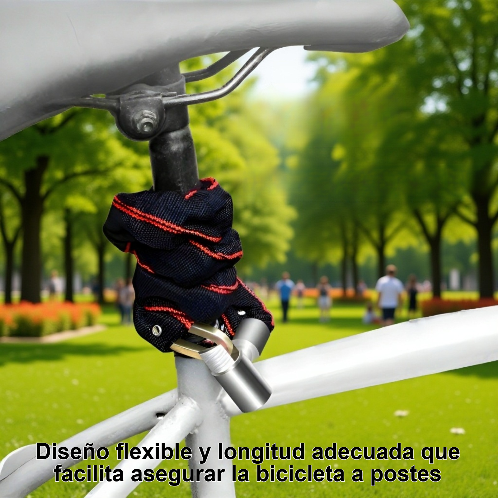 Candado de bicicleta con cadena antirrobo resistente