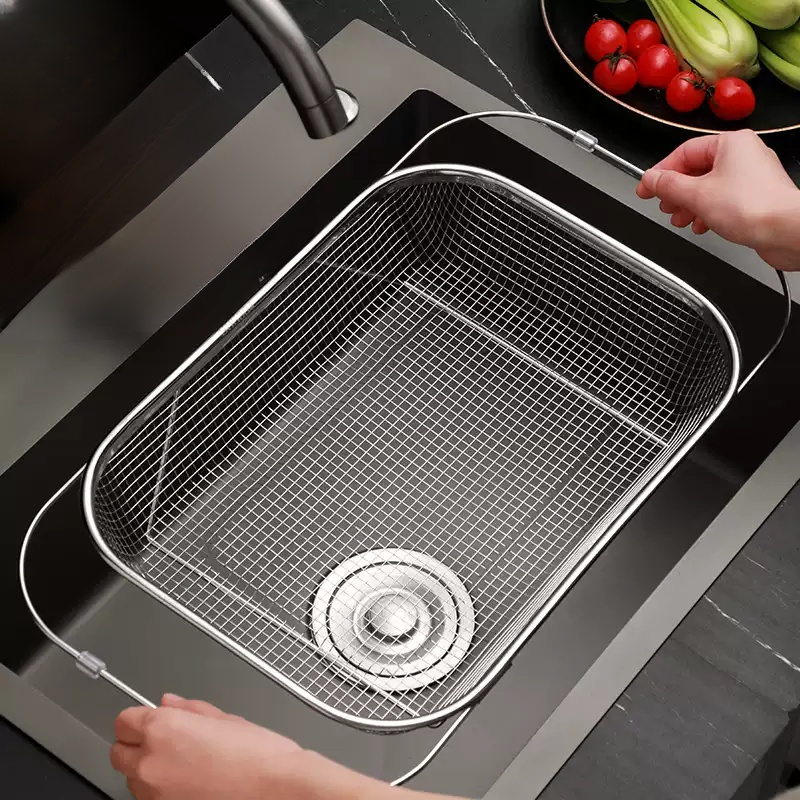 不鏽鋼伸縮果蔬瀝水籃 