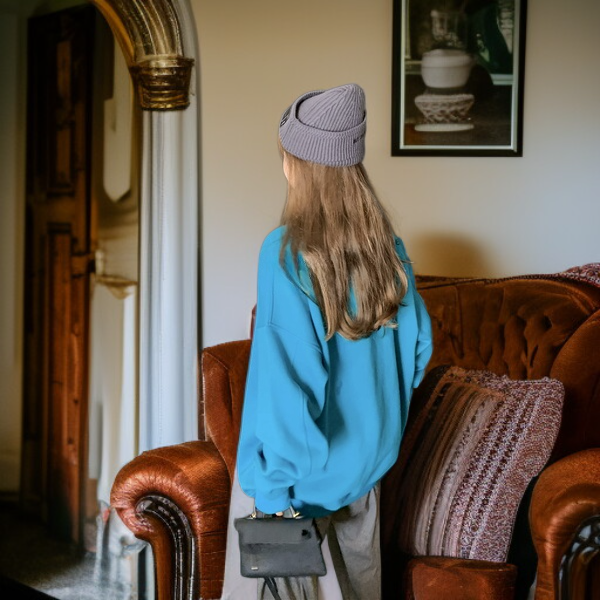 女性用ラウンドネック スウェットシャツ ゆったり大きいサイズ