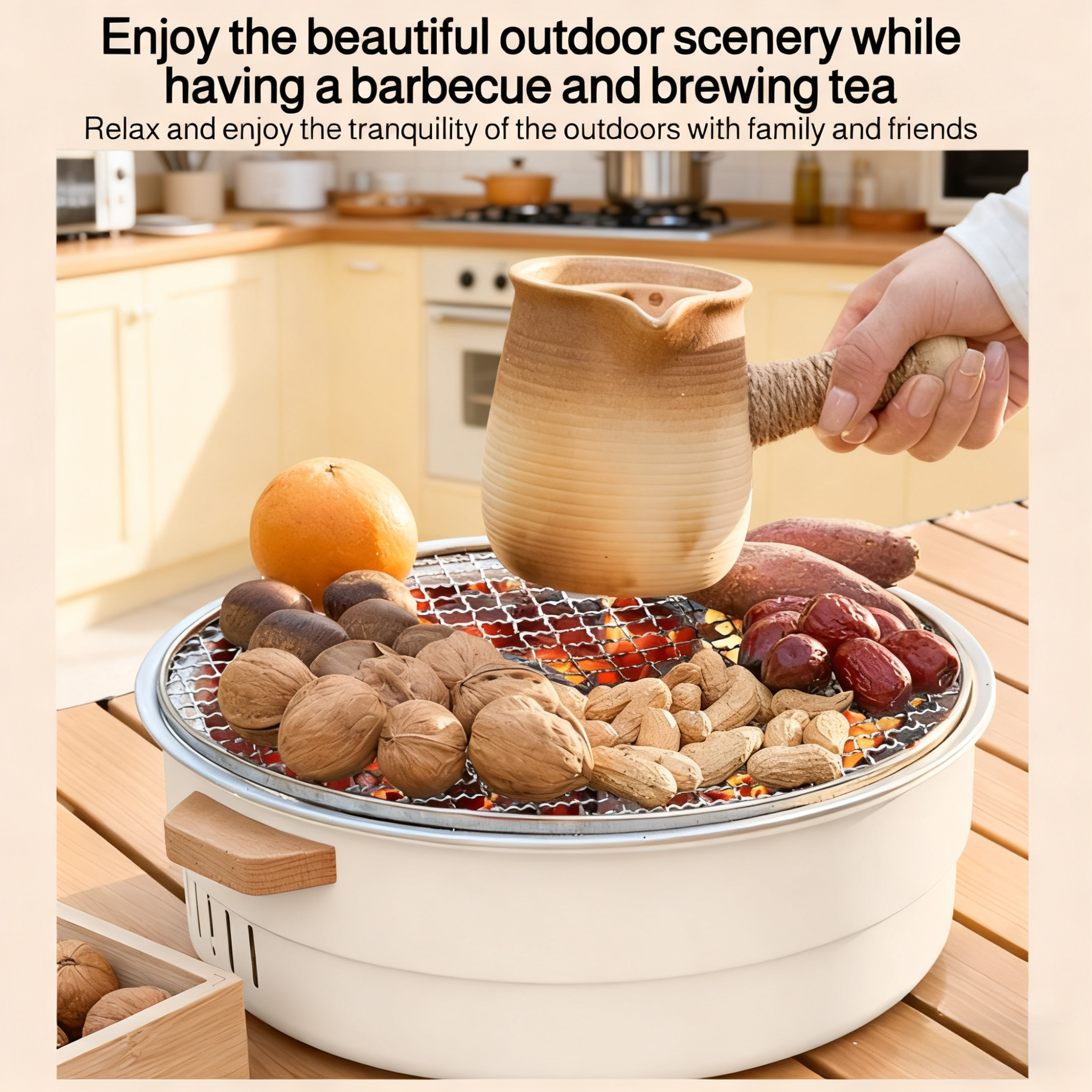 Compact outdoor grill for easy transport