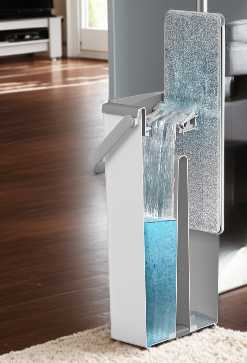 家庭用ハンドフリーフラットモップドライ＆ウェットレイジーモップ