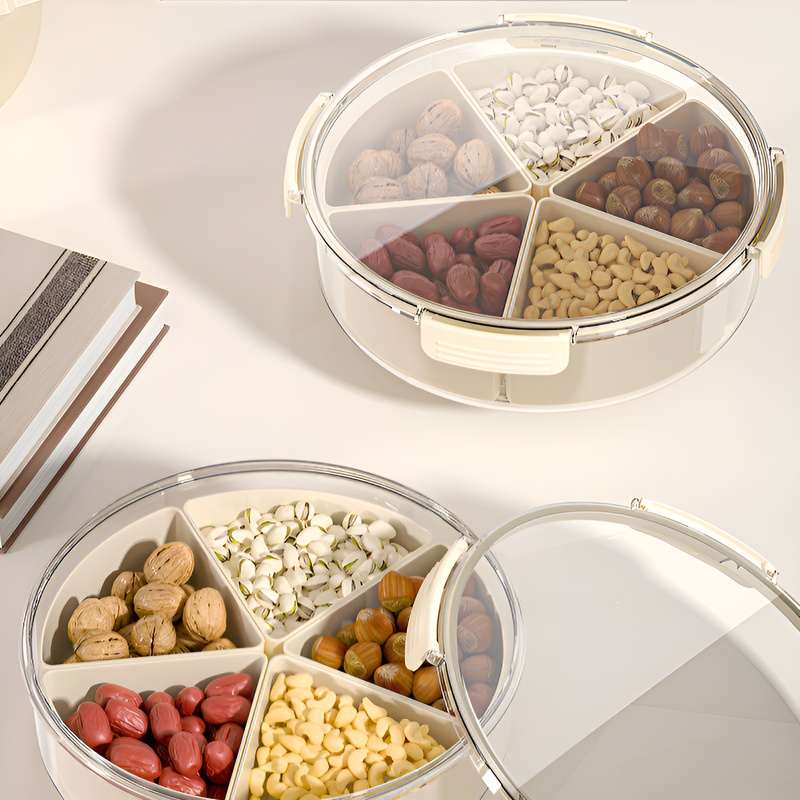 New lidded, compartmentalized fruit plate