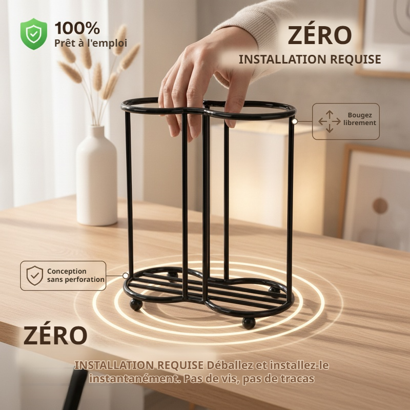 Support de rangement multifonction pour gobelets, distributeur de gobelets en papier