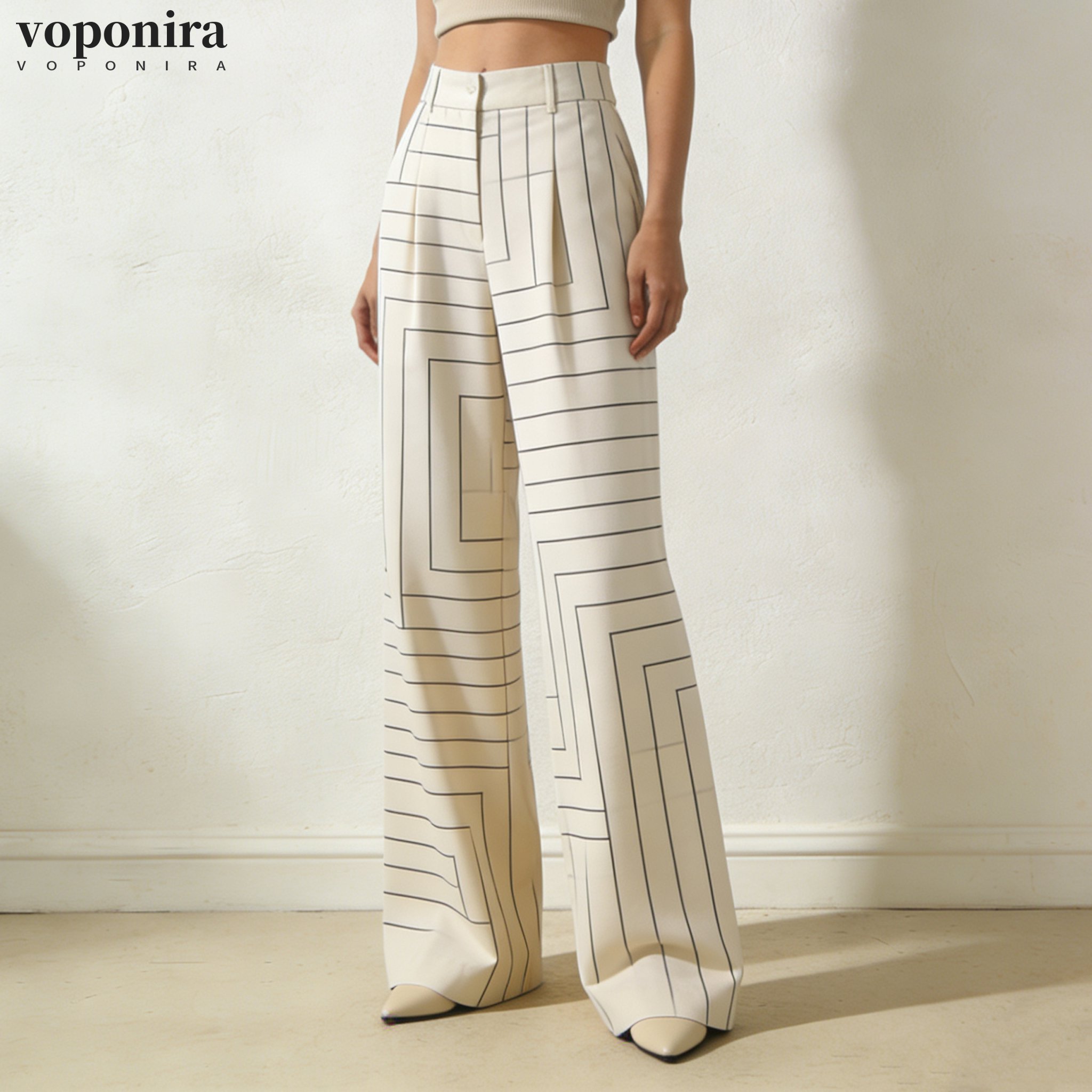 モデル着用ワイドレッグパンツ