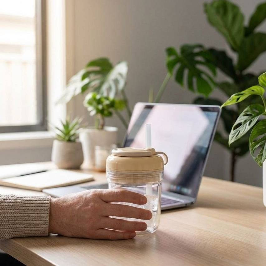 다기능 빨대 얼음컵