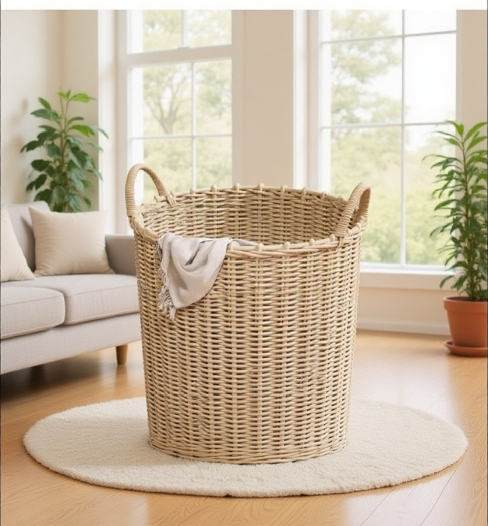 Cesta para ropa sucia fabricada en materiales duraderos