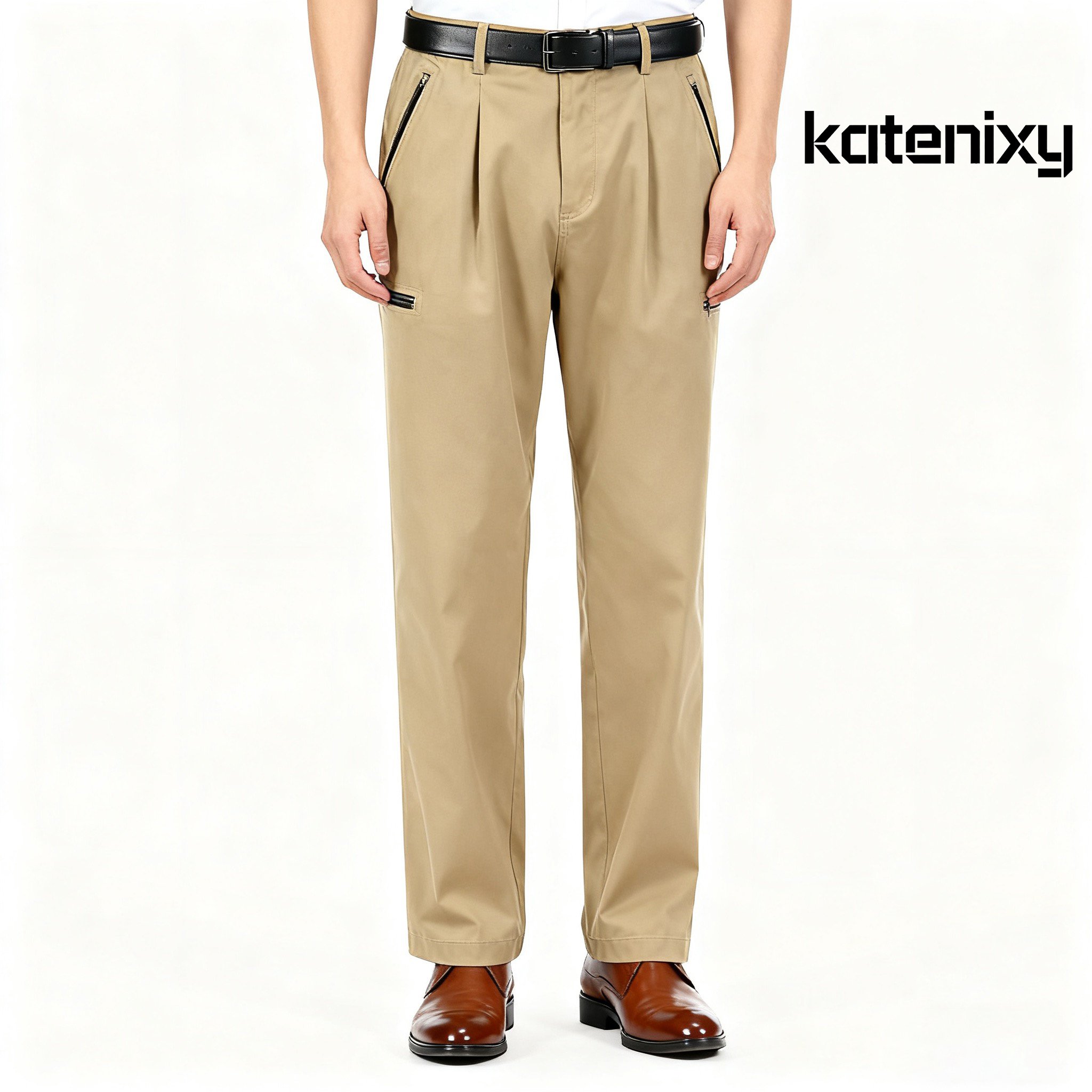 카키색 캐주얼 팬츠