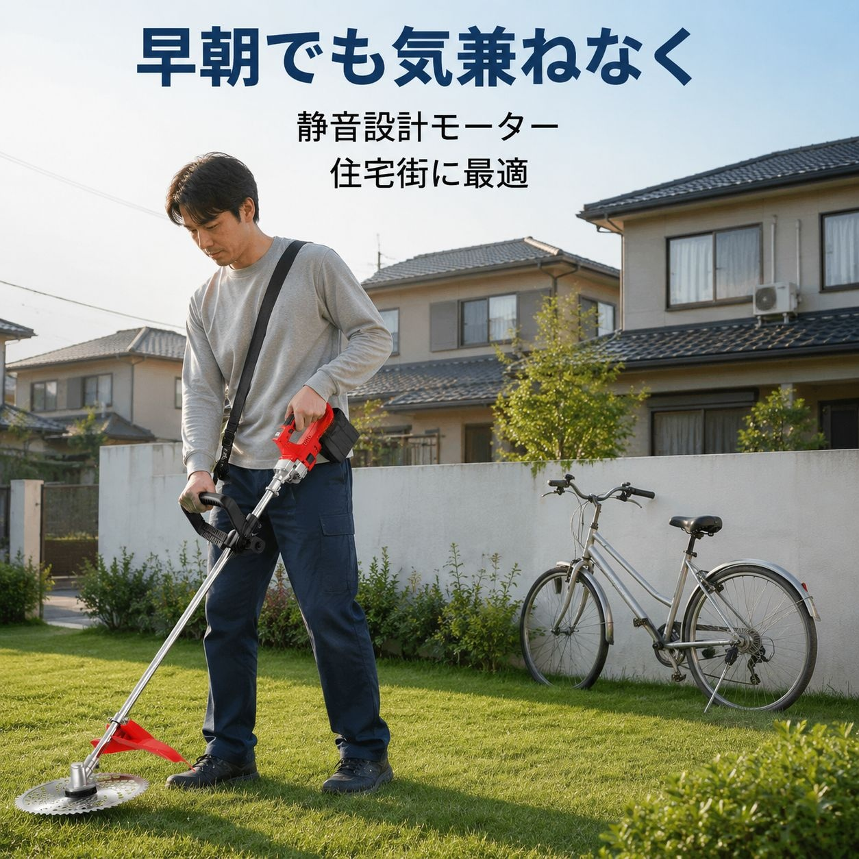 高出力ブラシレス芝刈り機 リチウム電池式