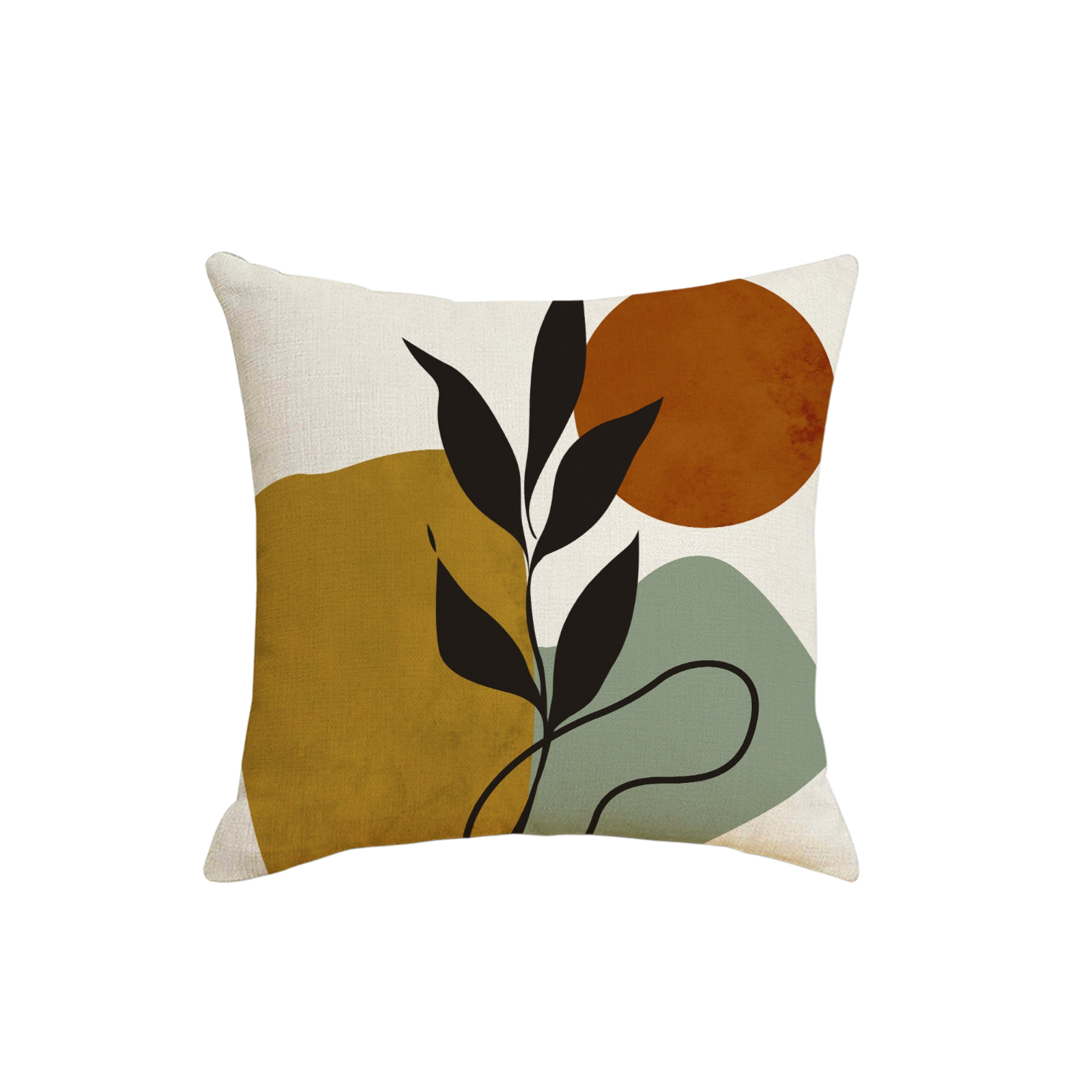 Olive leaf sunset linen pillowcase