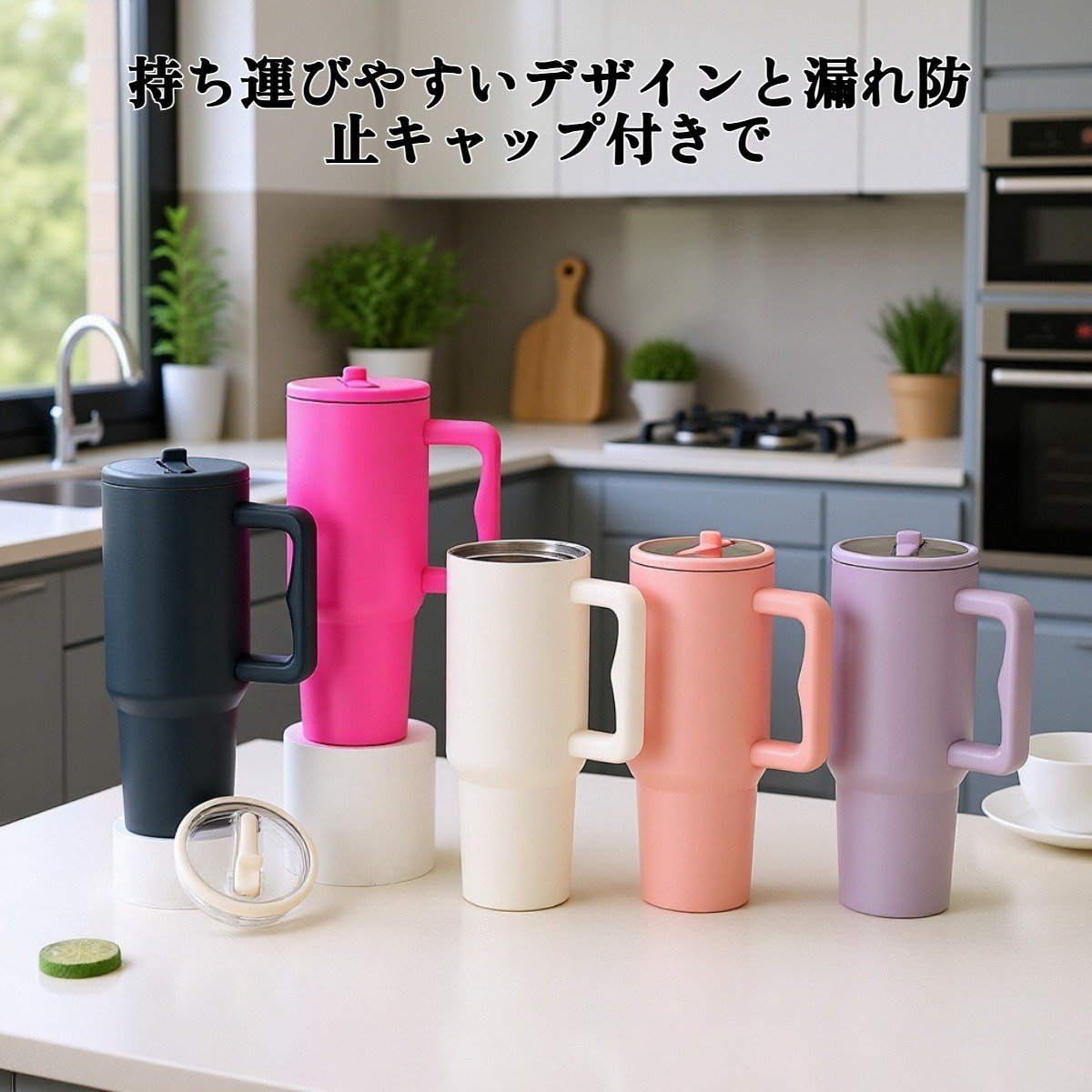 保温・保冷性能を示す魔法瓶のイラスト