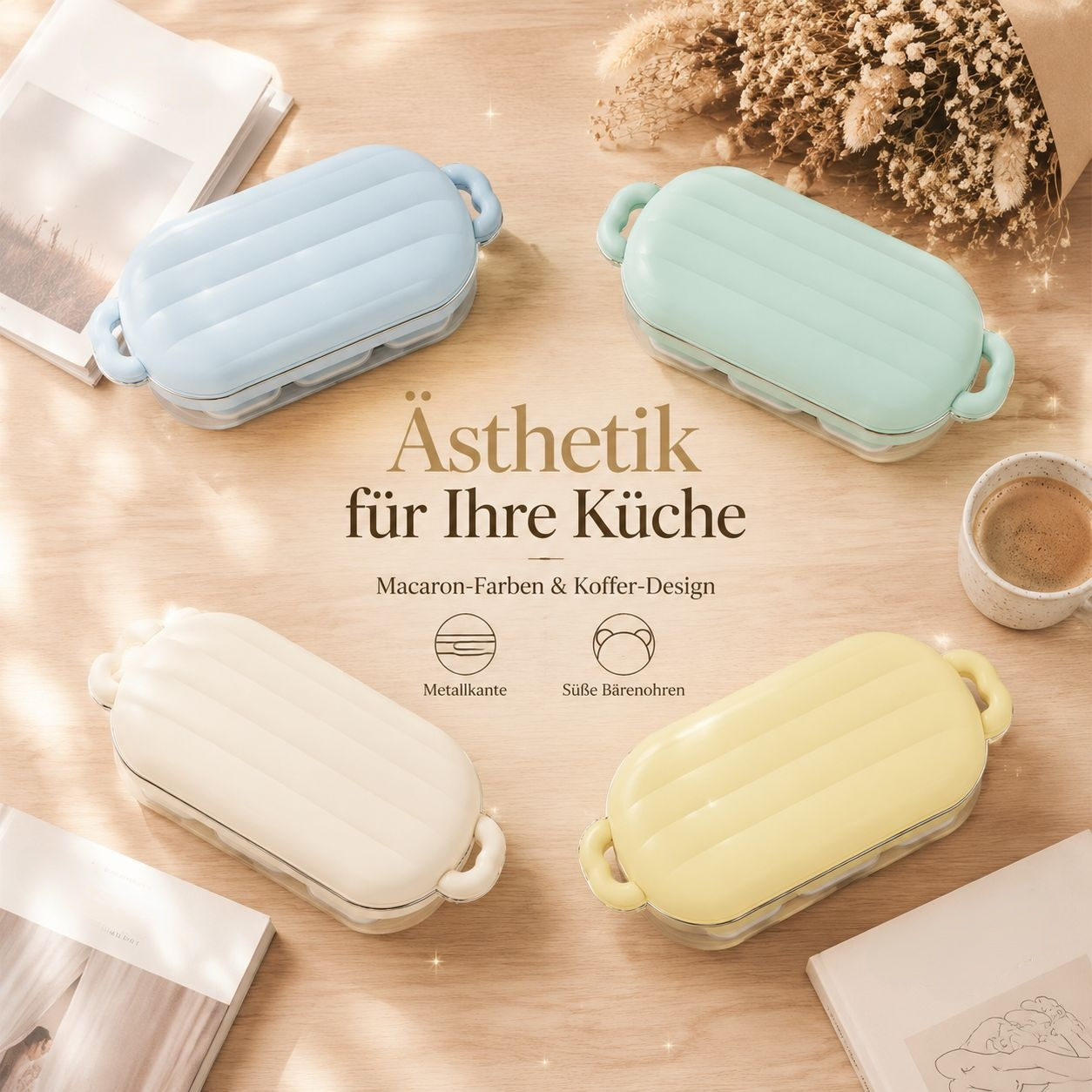 Silikon-Eiswürfelform, quadratisch mit Deckel, einfaches Entnehmen durch Drücken