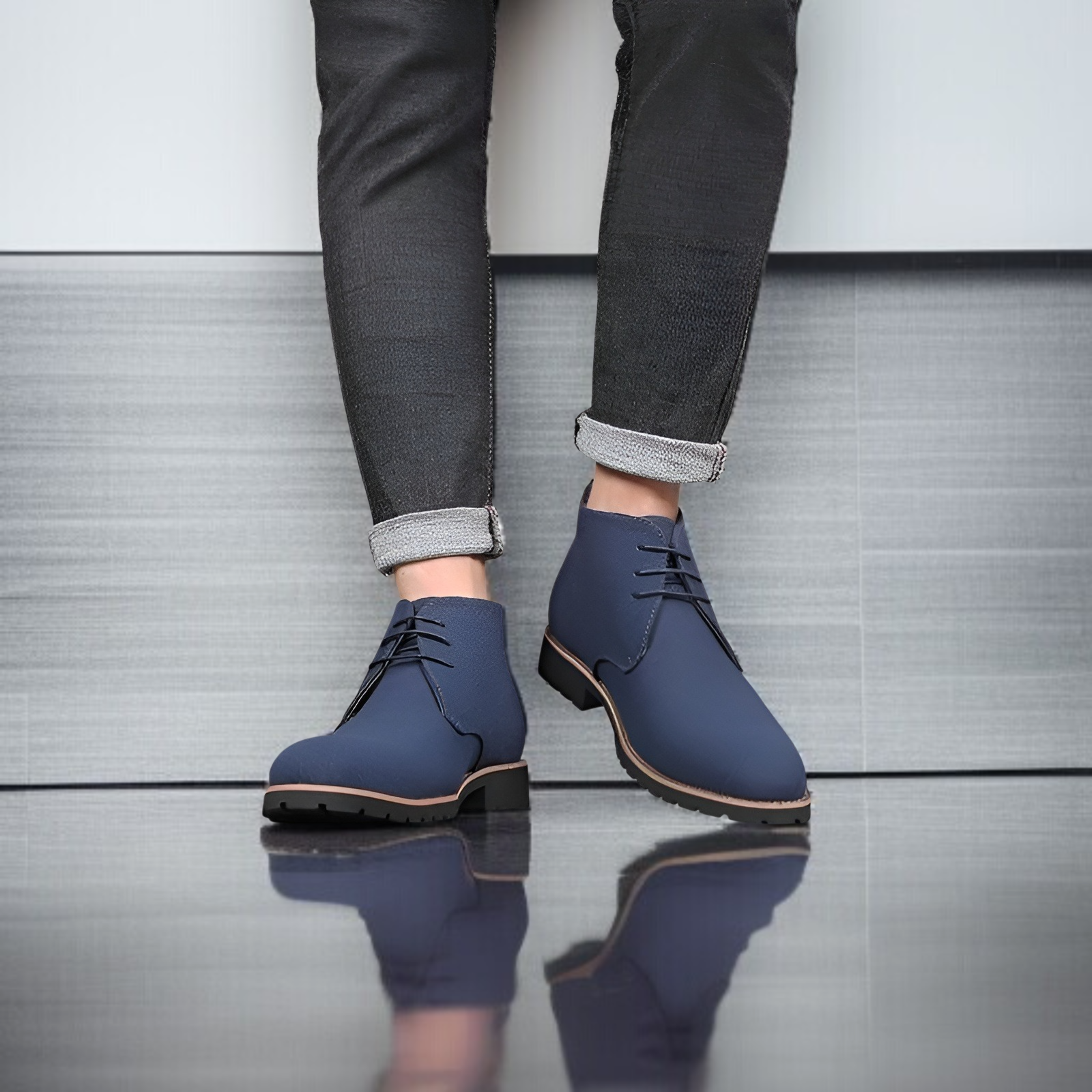 秋季メンズ尖頭カジュアルレザーシューズ全体画像