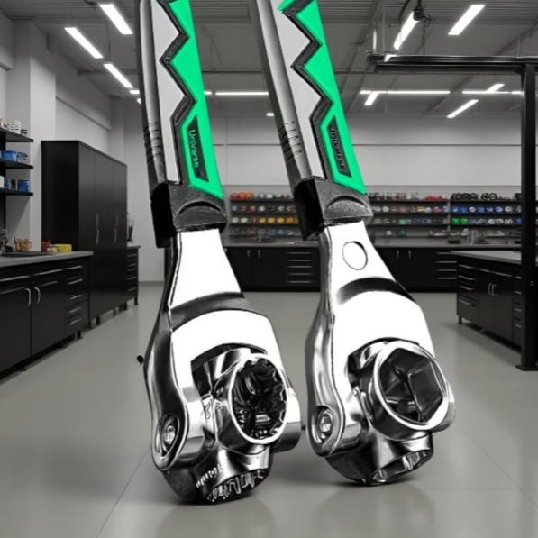 Stylový květinový klíč na šrouby v ruce