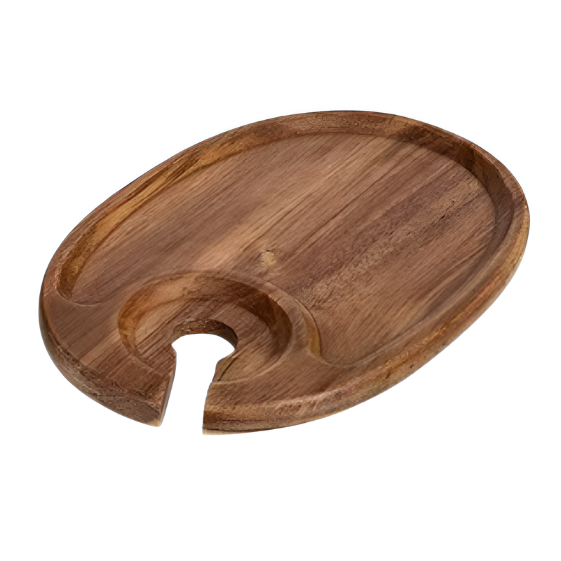 나무 손잡이가 있는 스테이크 트레이