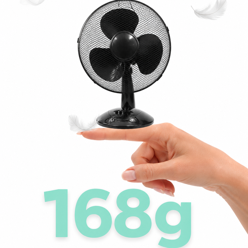 Mini ventilador portátil de 12 pulgadas DC para uso doméstico y de oficina