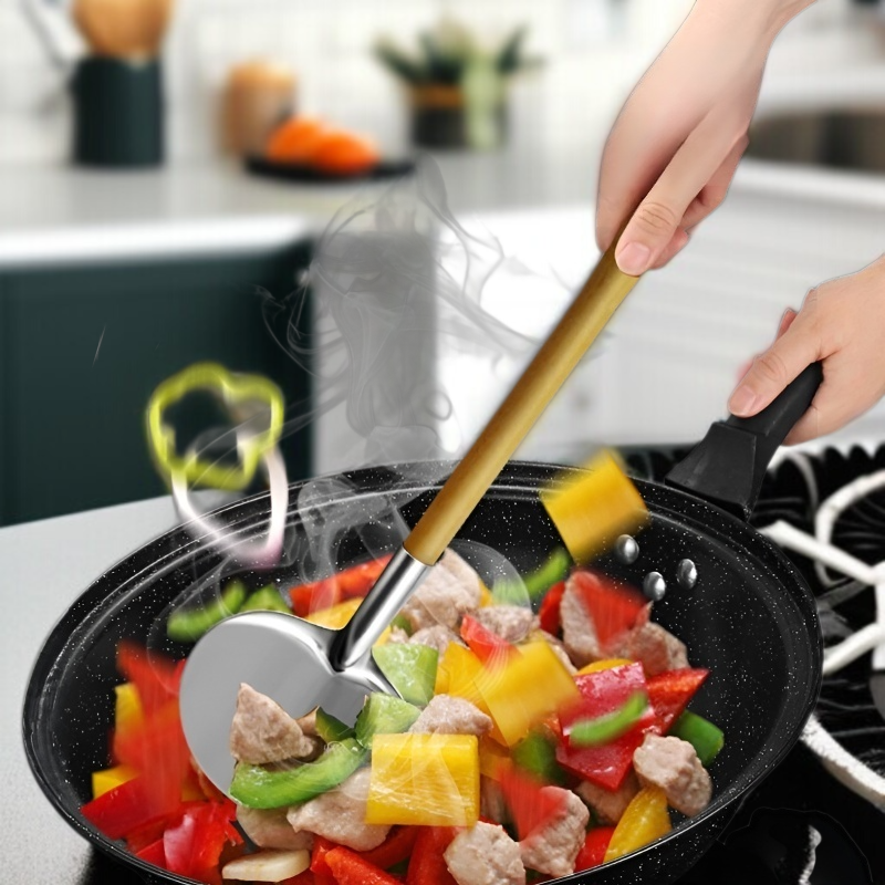 농가 토가 논스틱 냄비 나무 손잡이 둥근 주걱 모자 볶음 주걱 냄비 나무 손잡이 둥근 주걱