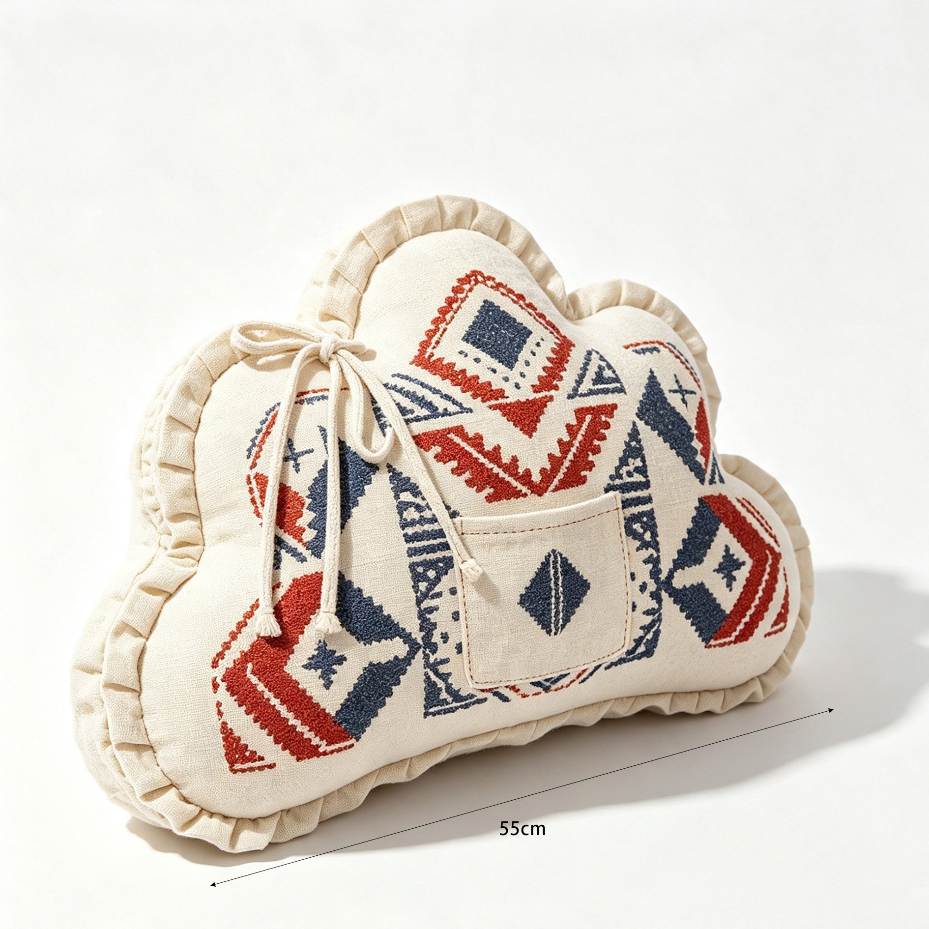 Ethnic cloud-shaped pillow for nursery decor