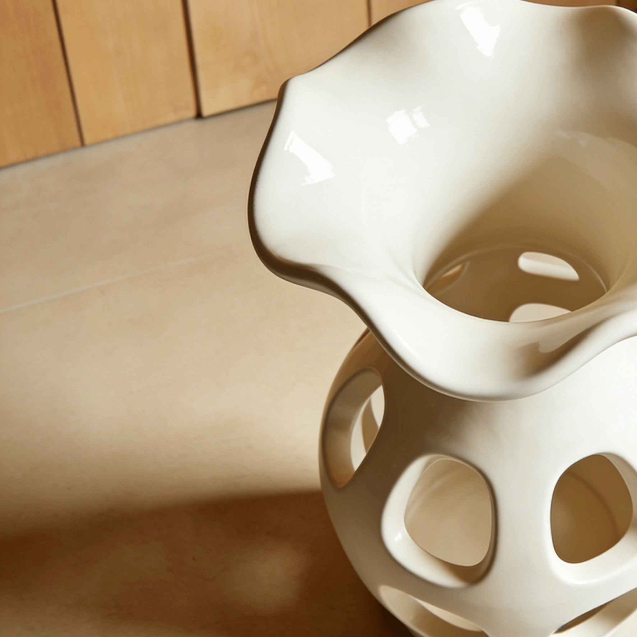 Detalle del diseño contemporáneo del jarrón