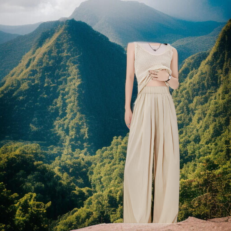 夏パンツ 2025 山本パンツ ハイウエスト ルーズパンツ ドレープ 日本製 ワイドレッグパンツ スリム 大きいサイズ モップパンツ レイジー カジュアル ワイドレッグパンツ