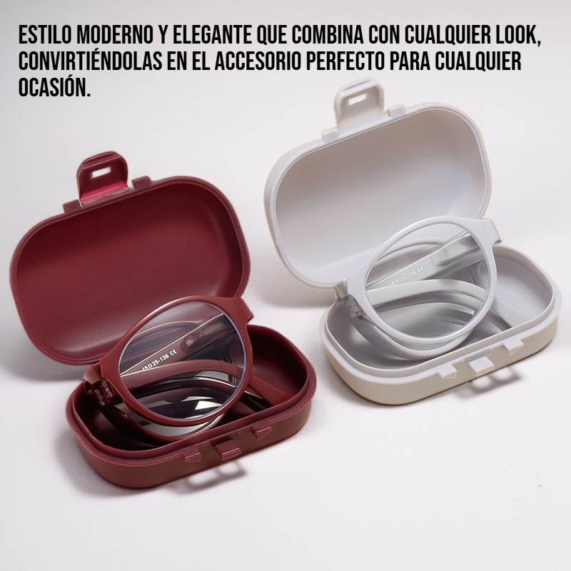 Gafas de lectura plegables ultra claras en estuche compacto