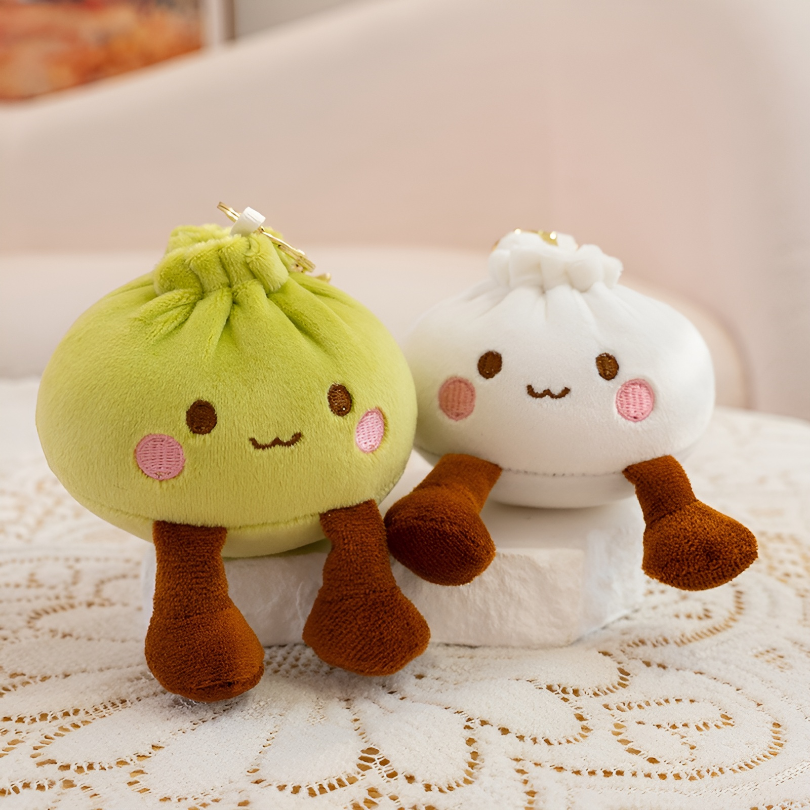 Cartoon Bun Plush Keychain Toy