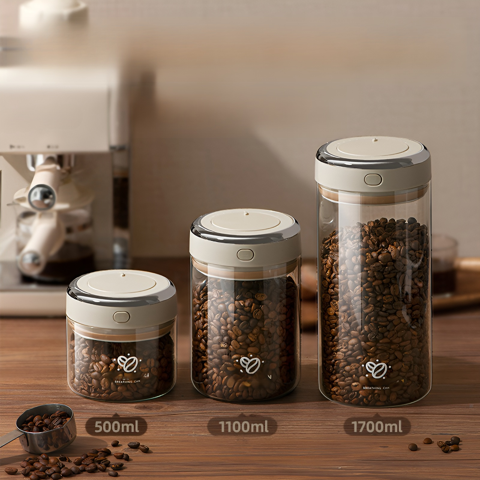Recipiente Hermético para Café en Polvo al Vacío 