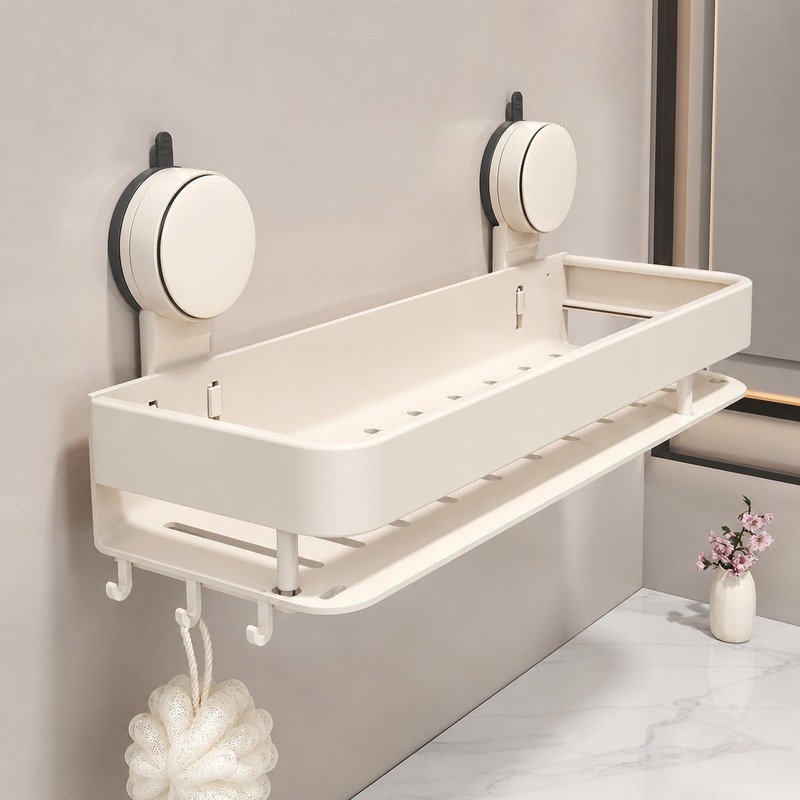 Estante de baño con ventosas, sin perforación