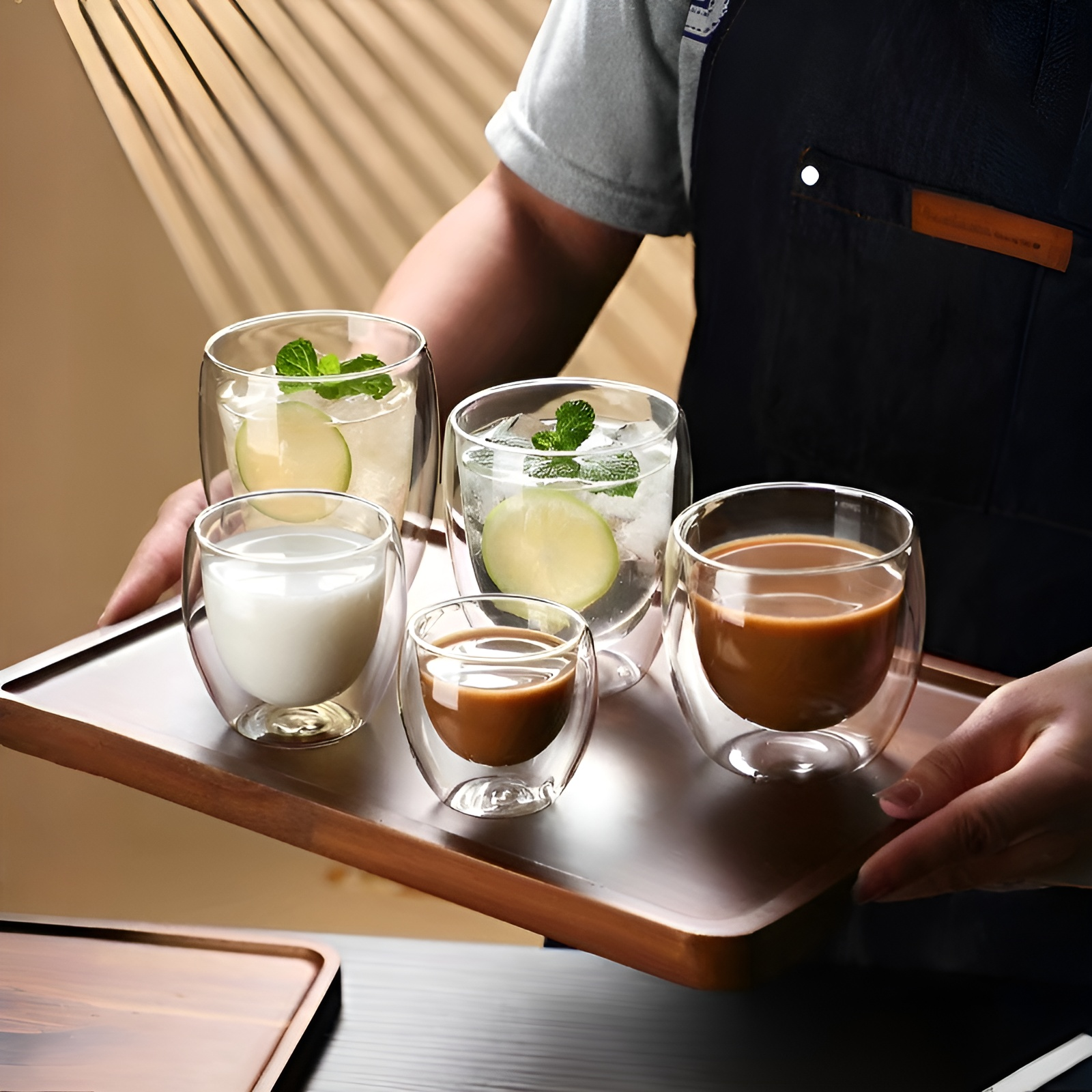 家用高硼硅雙層玻璃杯