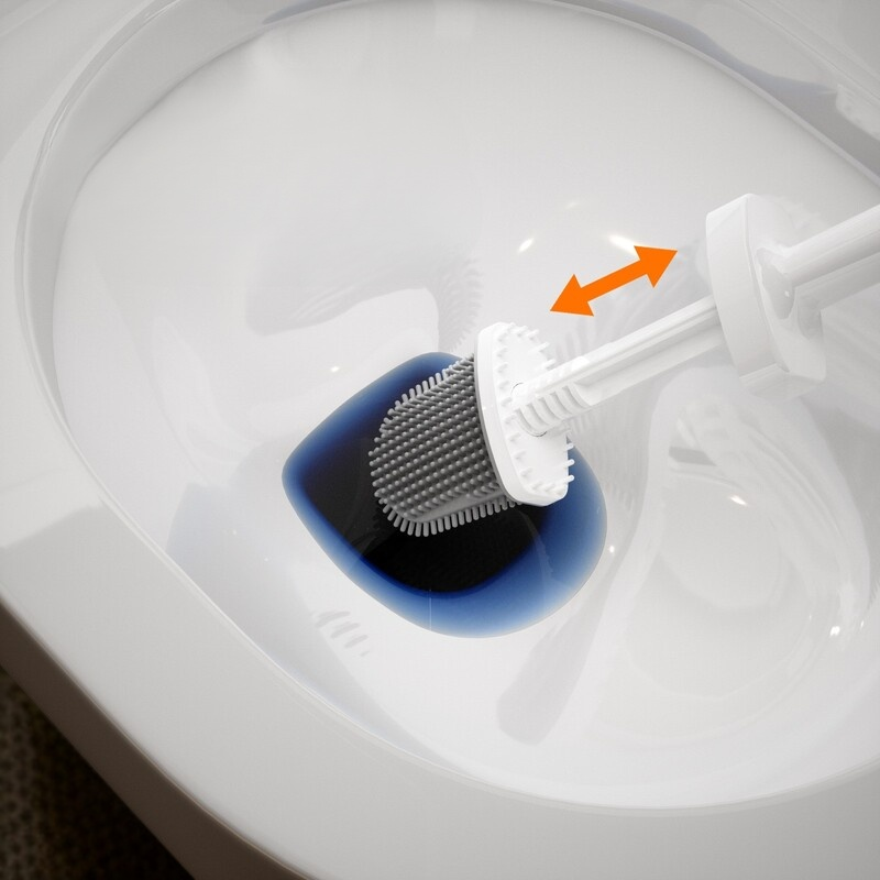 Cepillo de inodoro extensible, set de limpieza cuadrado para baño