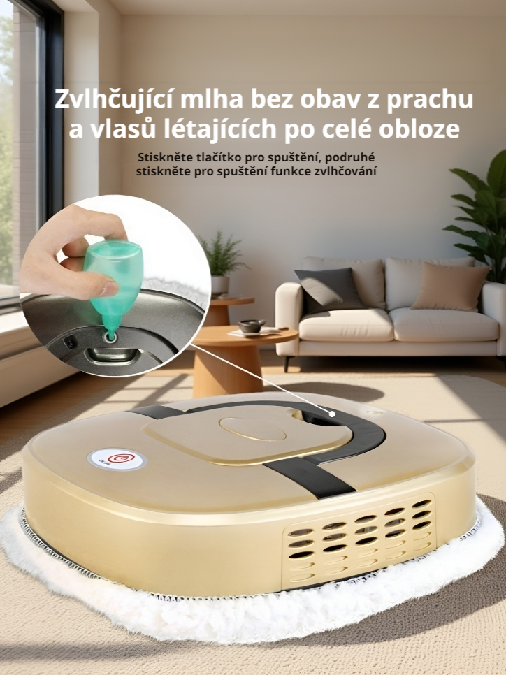 Chytrý zvlhčovač a robotický vysavač s mopem