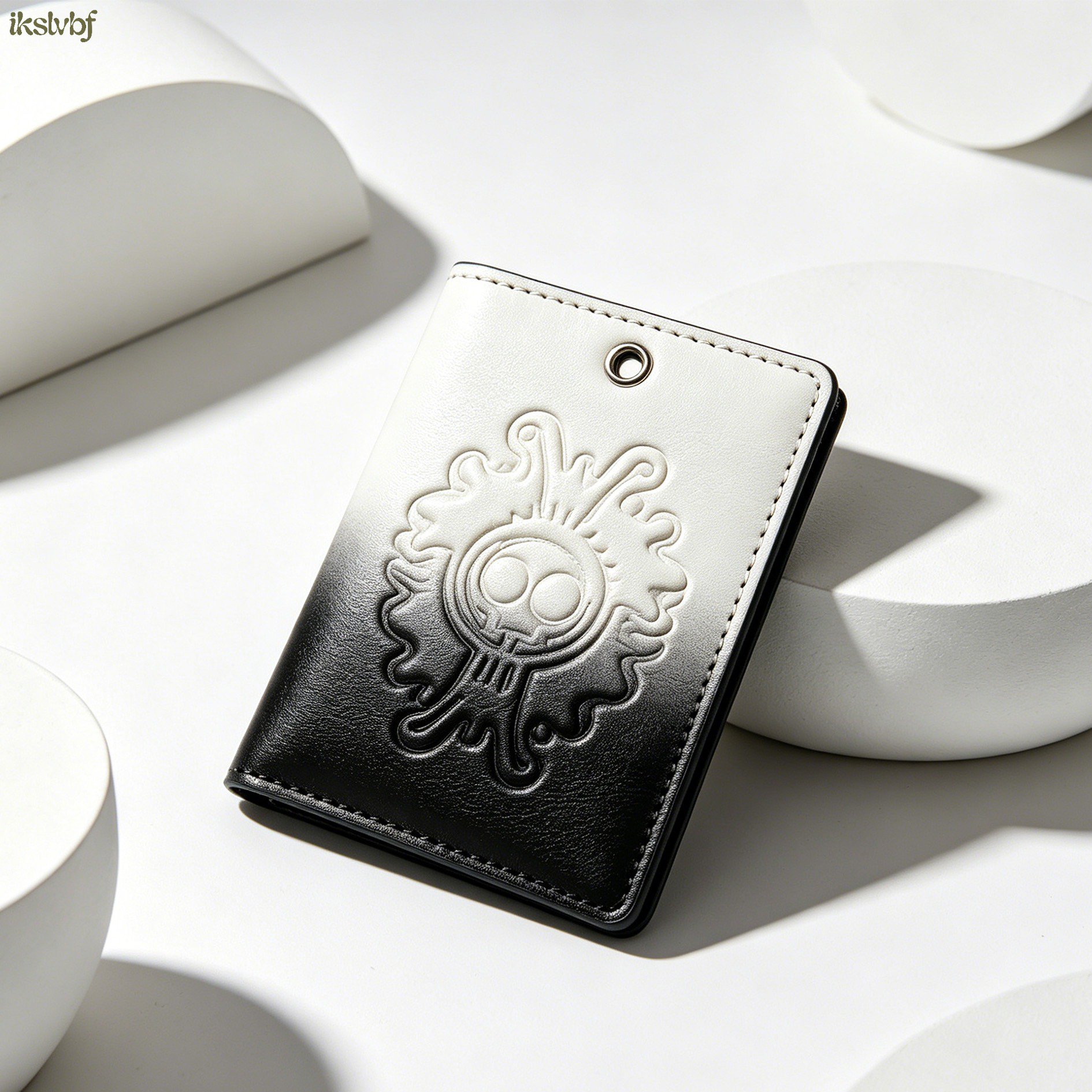 Elegant leather ID holder with card inserted