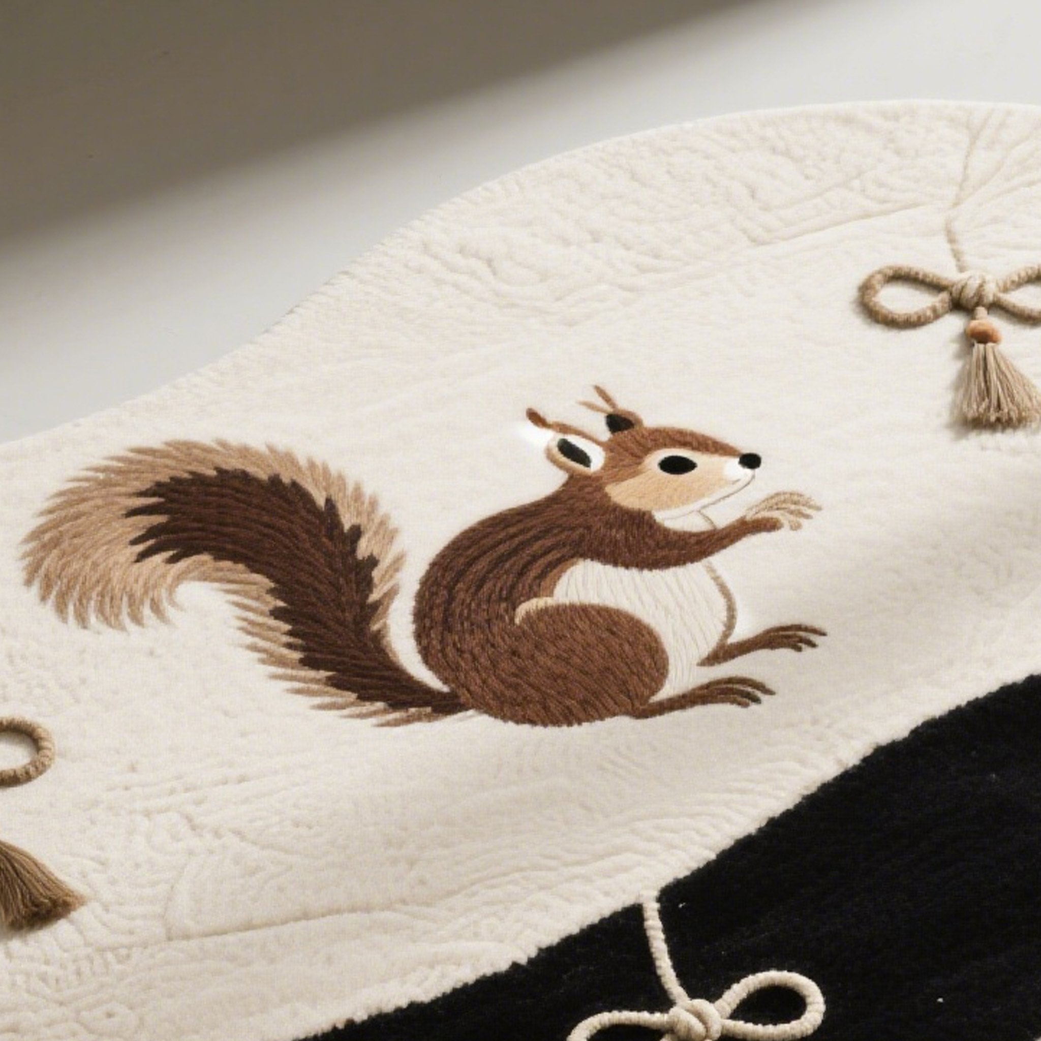 พรมปูพื้นลายกระรอกผ้าฝ้าย (ชุด 2 ชิ้น) 