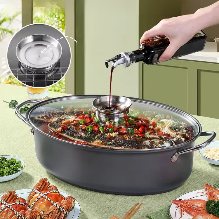 หม้อนึ่งสแตนเลสรูปปลา