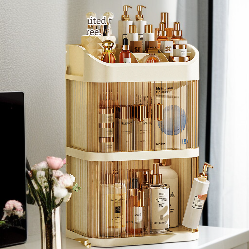 Large Capacity Dustproof Transparent Skincare Organizer Dormitory Desktop