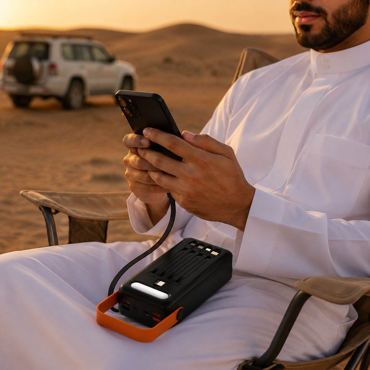 (الضوء يوفر الطاقة) شاحن متنقل بالطاقة الشمسية مزود بكابل بيانات مدمج