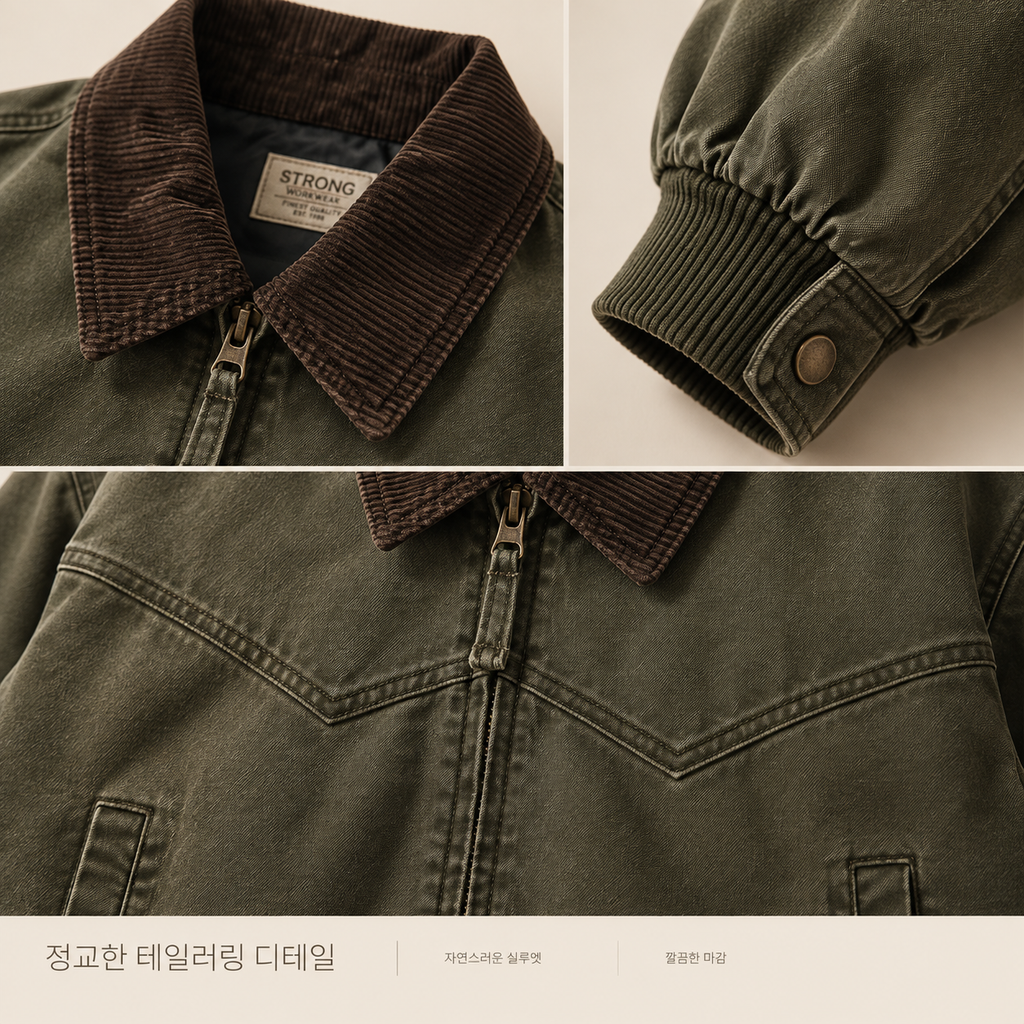 봄가을 미국식 빈티지 재킷 남성 워크웨어 워싱 자켓